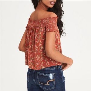 NWT American Eagle off the shoulder floral blouse
